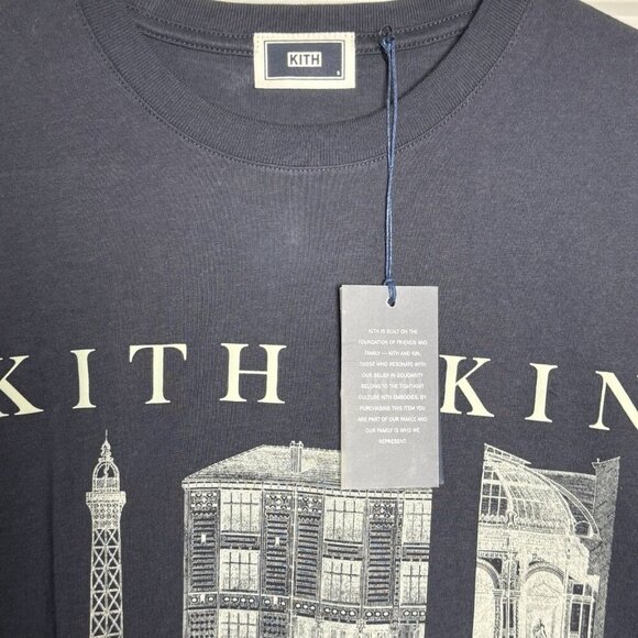 Kith & Kin Paris Architecture Mens t-shirt Navy Blue size Small NWT - Picture 7 of 10